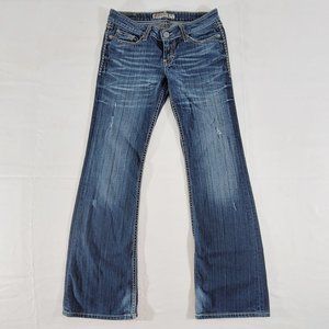 BUCKLE BKE Madison Womens 26x31.5 (Actual 30" x 31") Flared Leg Jeans Distressed